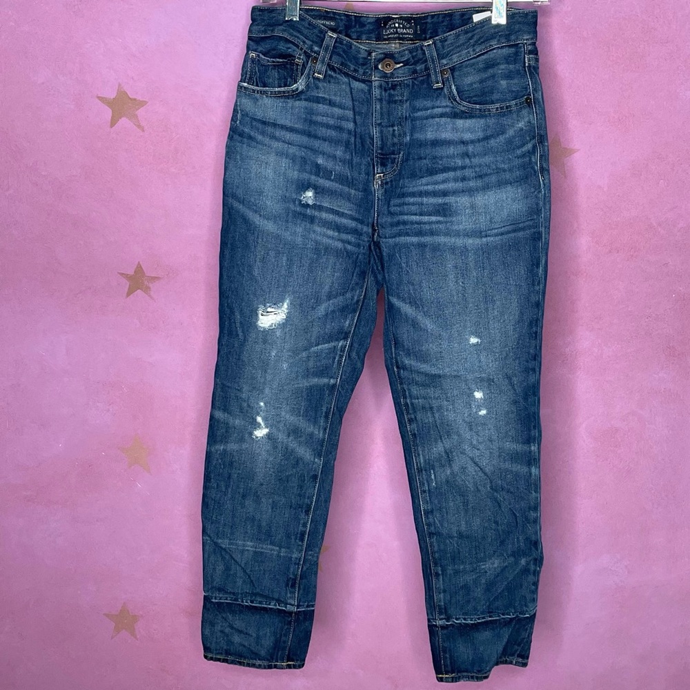 Lucky Brand Womens Jeans Sienna Slim Boyfriend Button Fly Distressed 2/26